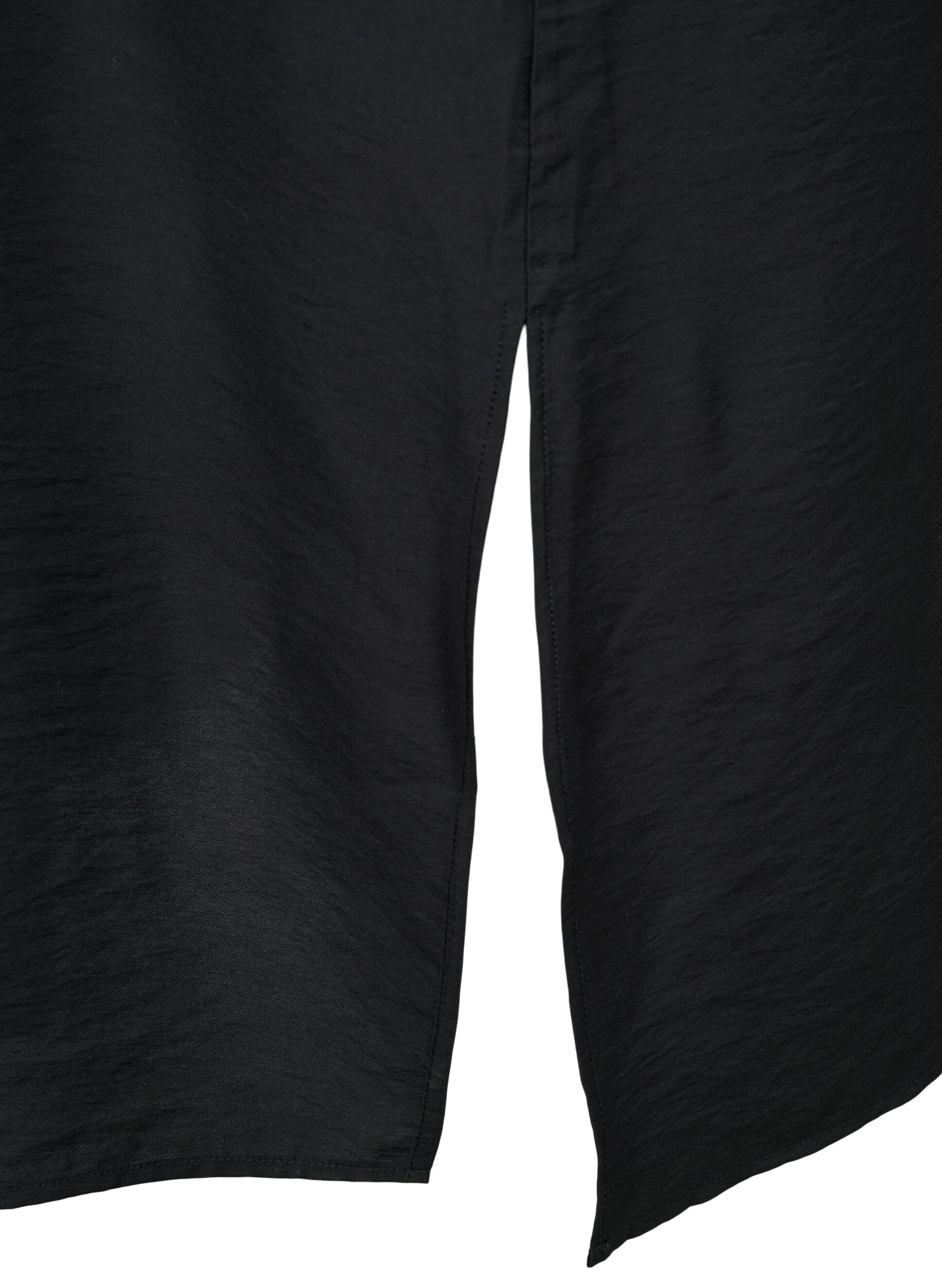 Zizzi One-shoulder jurk van viscose, Zwart, Packshot image number 3