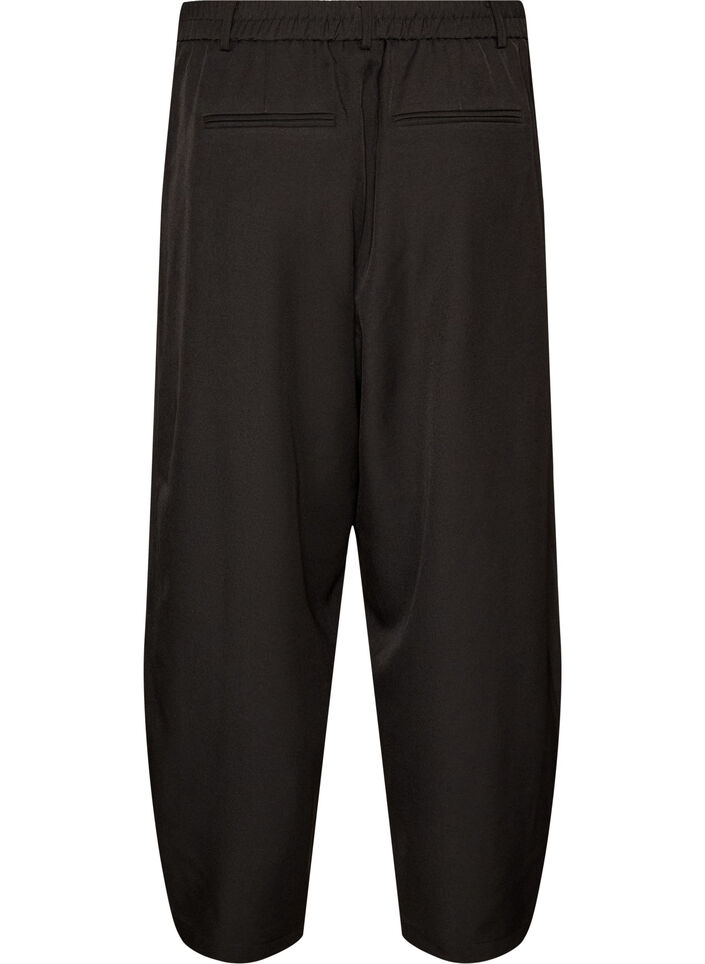 Broek met hoge taille en barrel fit, Zwart, Packshot image number 1
