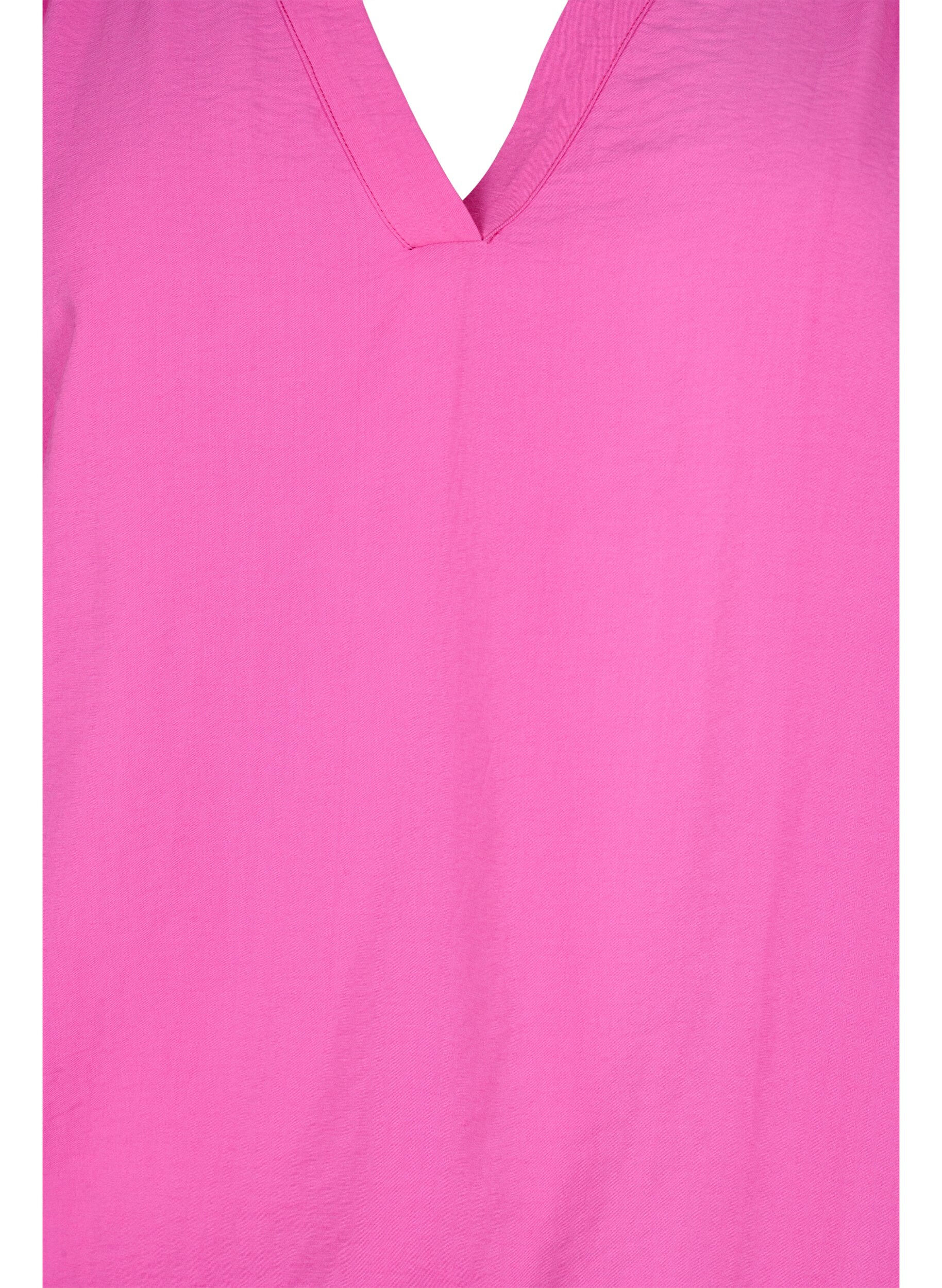 Zizzi Viscose blouse met v-hals, Raspberry Rose, Packshot image number 2
