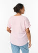Blouse met korte mouwen en een ronde halslijn, Roze, Model image number 2
