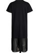 T-shirt-jurk met een transparante mesh zoom, Zwart, Packshot image number 1