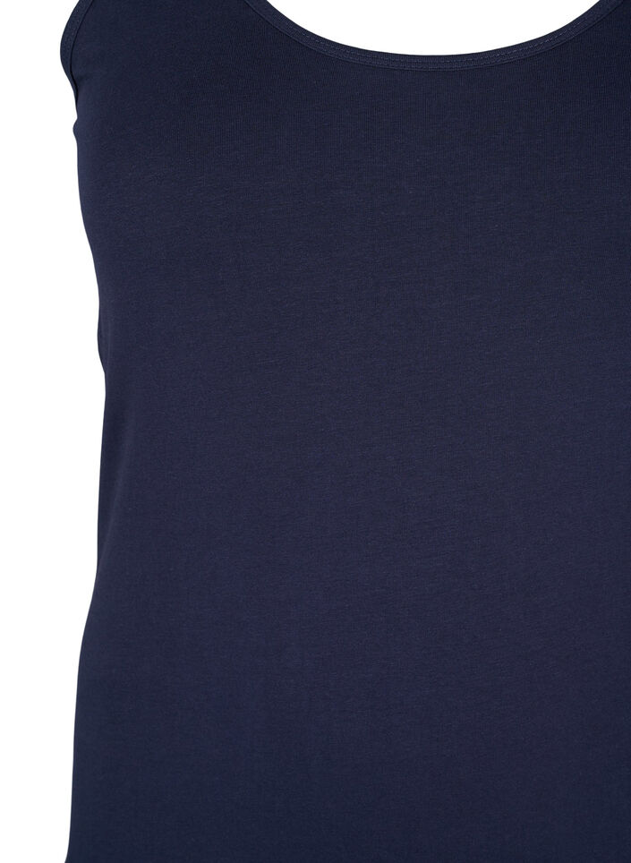 Effen gekleurd basic top in katoen, Blauw, Packshot image number 2