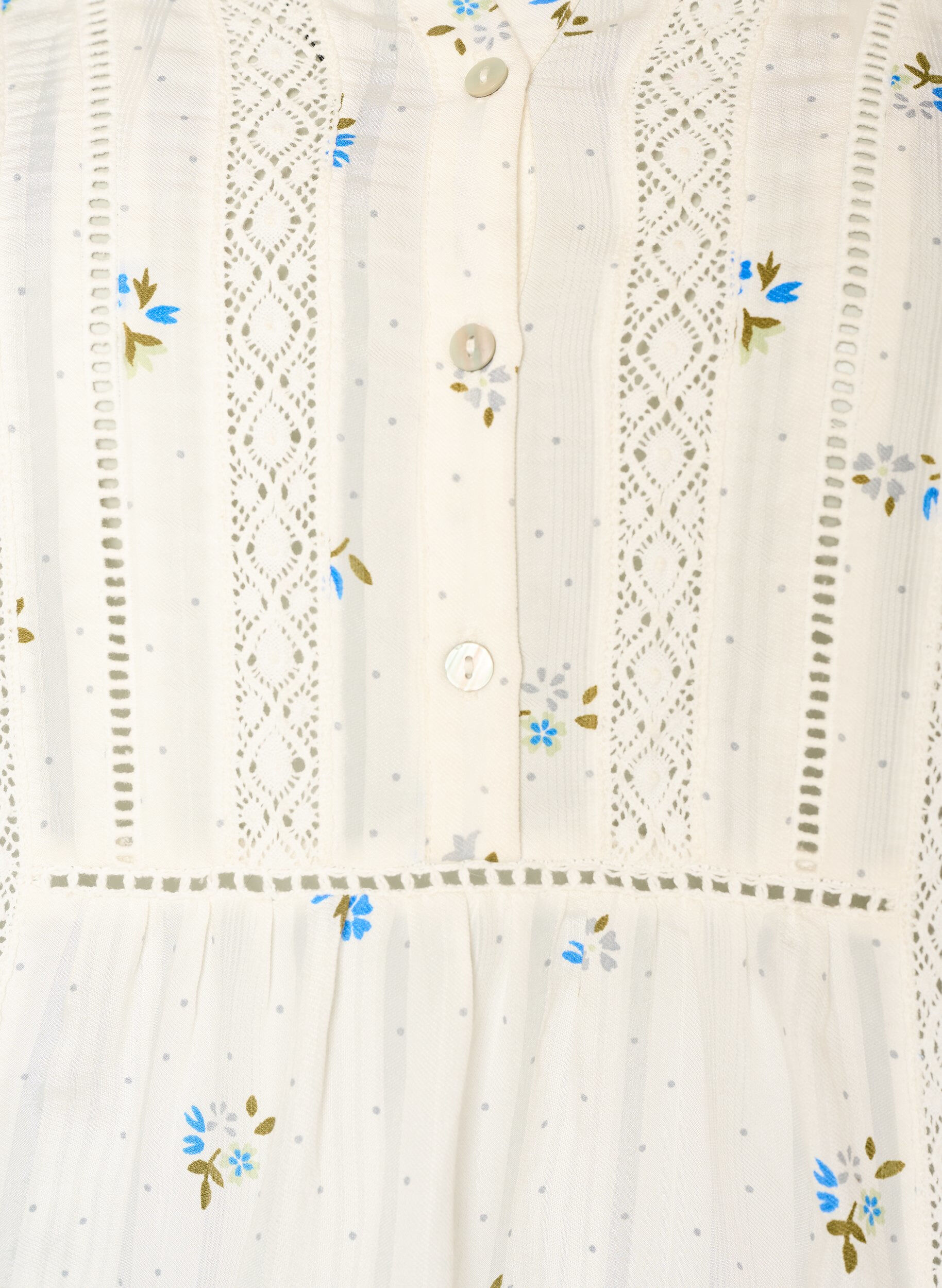 ZizziBlouse met print en 1/2 mouwen, Vanille, Packshot image number 2