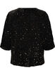 Cardigan met pailletten en 3/4-mouwen, Zwart, Packshot image number 1