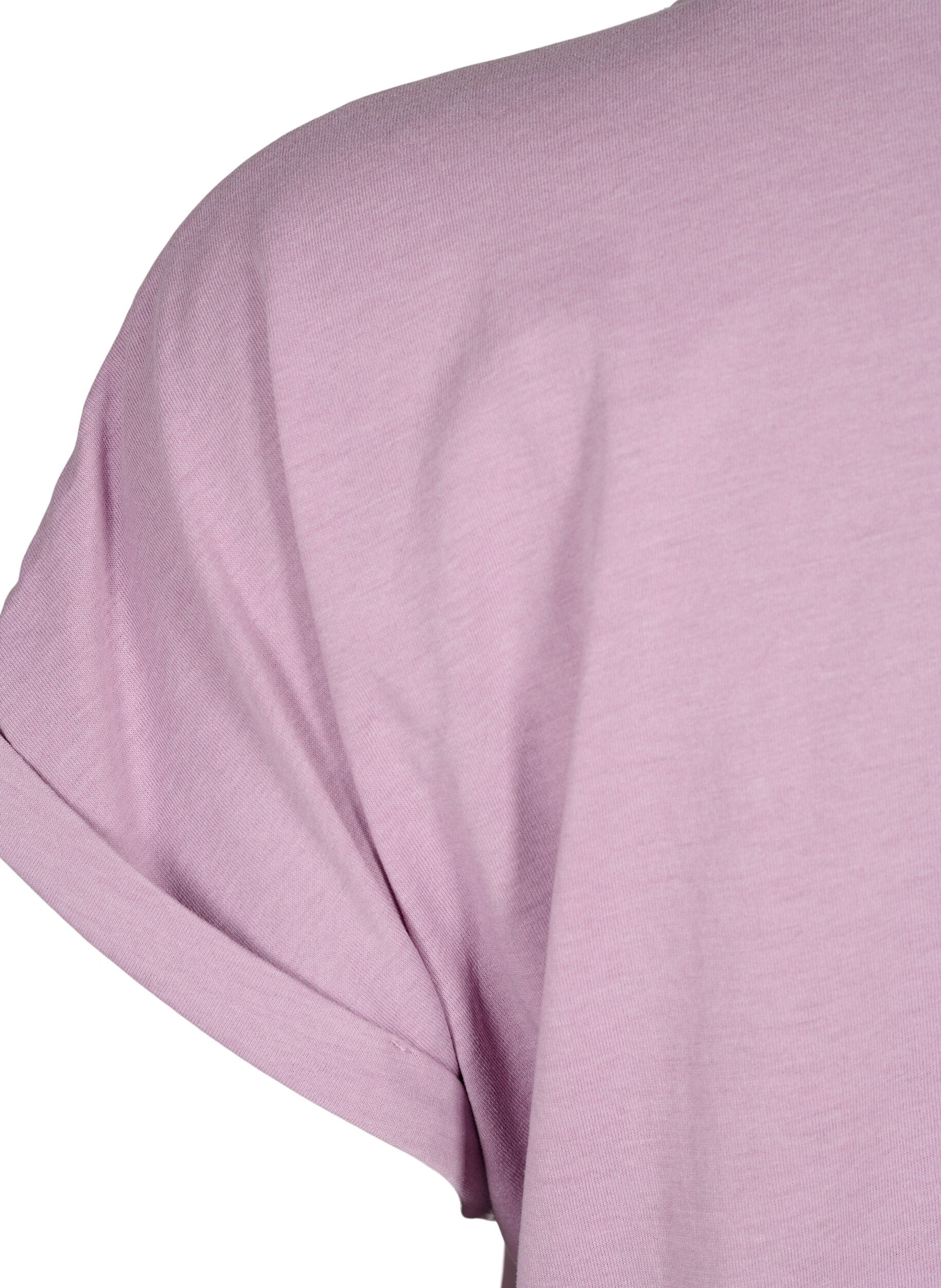 ZizziT-shirt met korte mouwen van katoenmix, Paars, Packshot image number 3