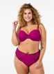 Microfiber string met kanten details, Boysenberry, Model image number 0