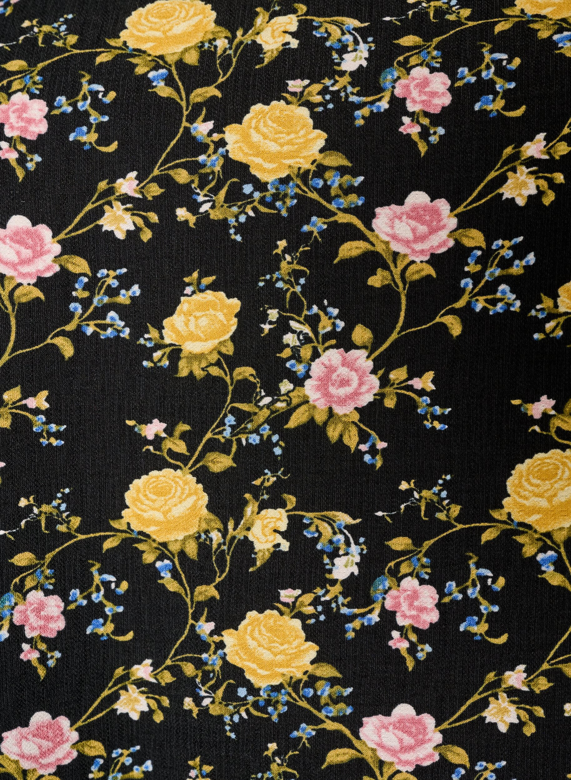 ZizziBlouse van viscose met patroon en 3/4-mouwen, Zwart, Packshot image number 2