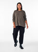 Blouse met lange mouwen en structuur, Bruin, Model image number 1
