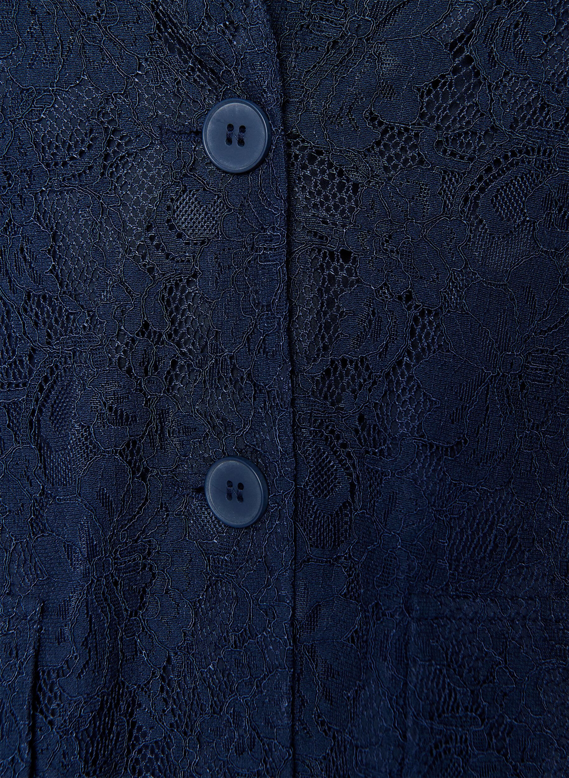 Zizzi Kanten blazer met knoopsluiting, Blauw, Packshot image number 2