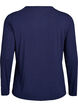 Blouse met lange mouwen in een effen kleur, Blauw, Packshot image number 1