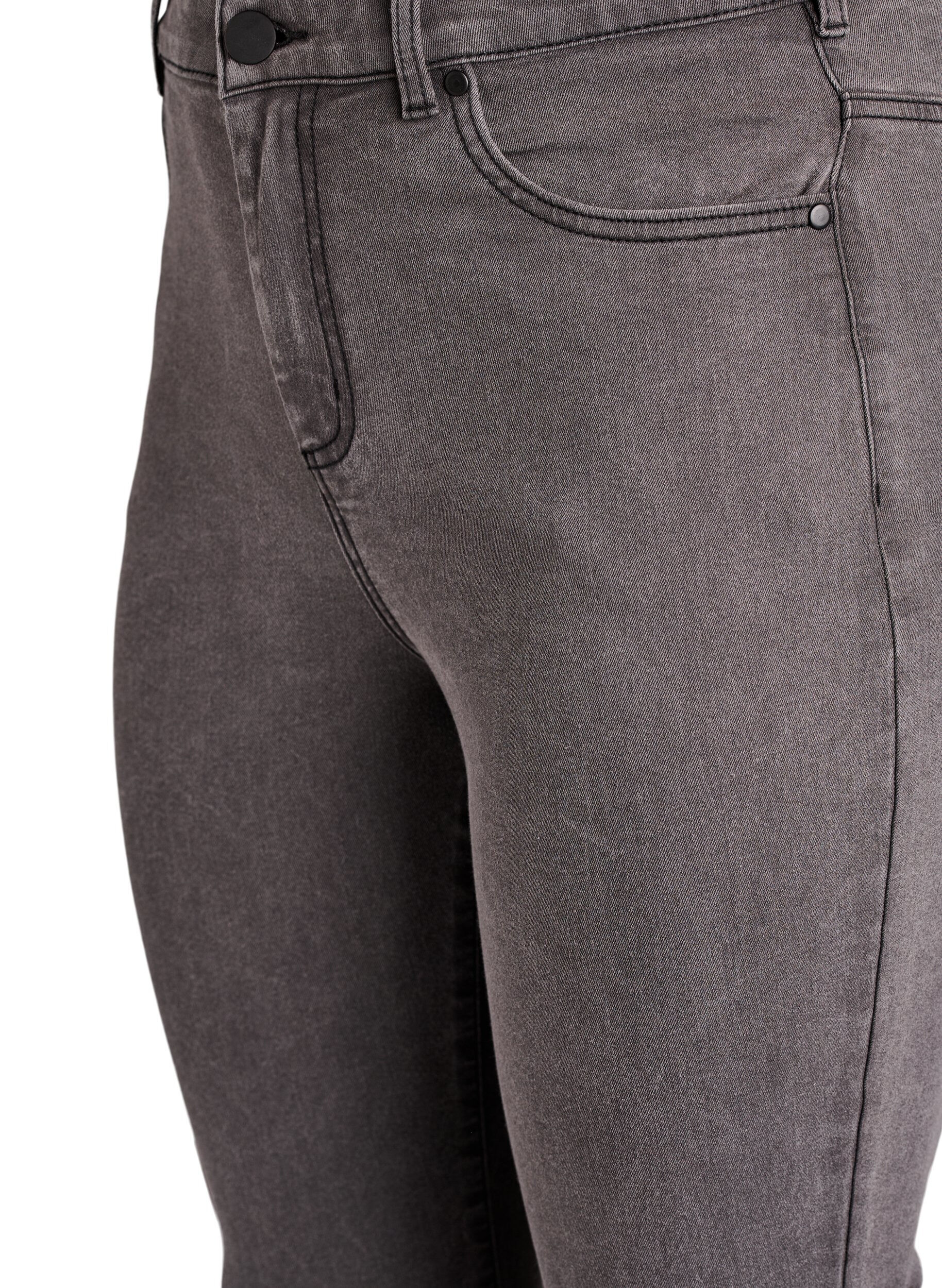 Zizzi Amy super slim fit jeans met hoge taille, Grijs, Packshot image number 2