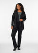 Open vest van jersey met structuur, Zwart, Model image number 1