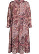 Midi-jurk met paisleyprint en elastische taille, Paars, Packshot image number 0