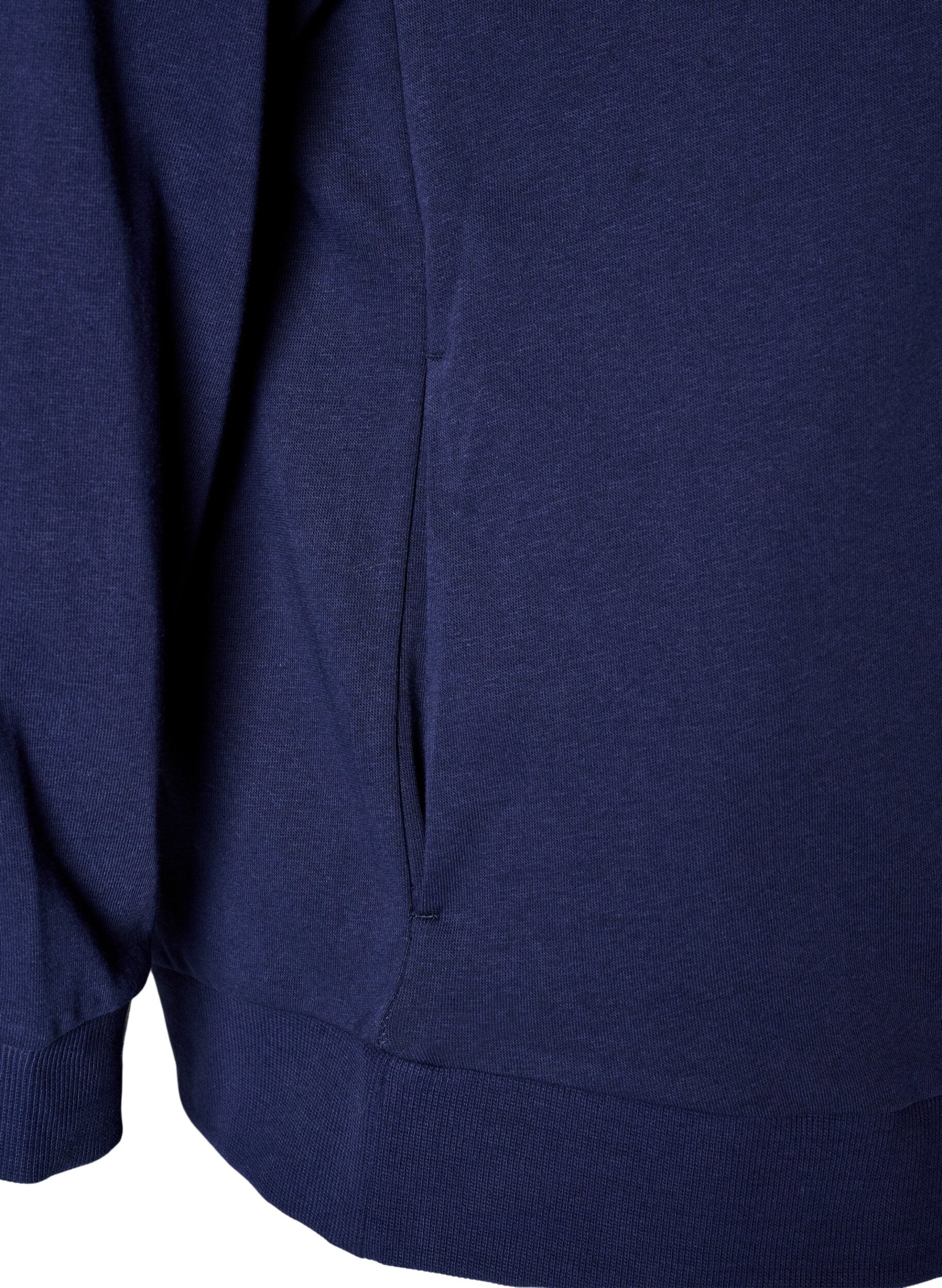 ZizziSweatvest met capuchon en zakken, Blauw, Packshot image number 3