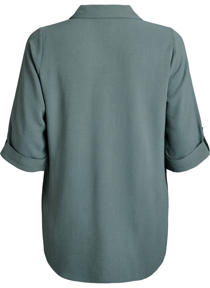 FLASH - Shirt met 3/4 mouwen en borstzakken, Groen, Packshot image number 1