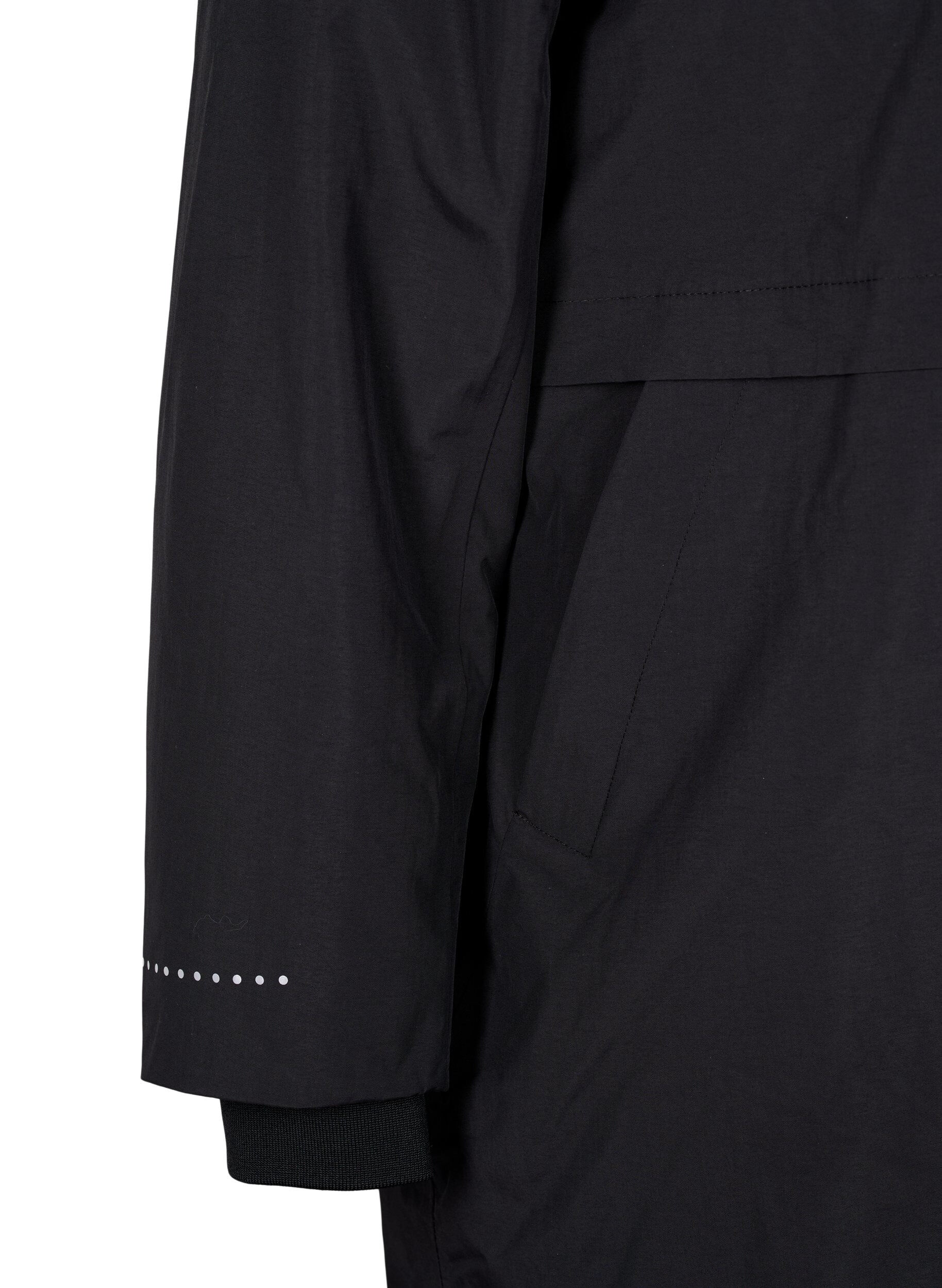 Zizzi Functionele parka met reflecterende details, Black, Packshot image number 3