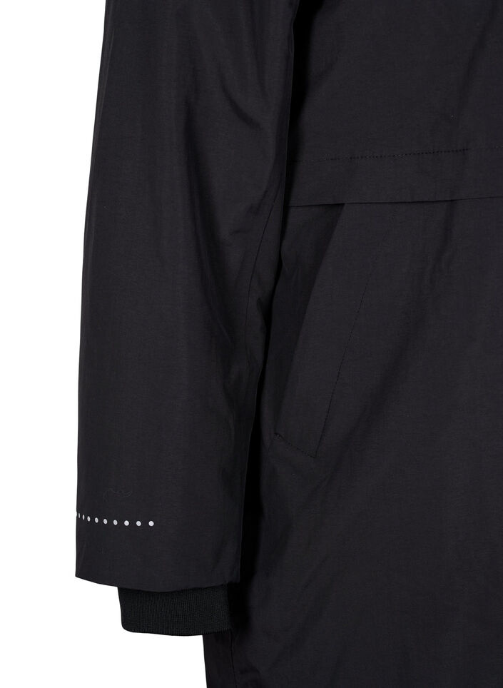 Functionele parka met reflecterende details, Black, Packshot image number 3
