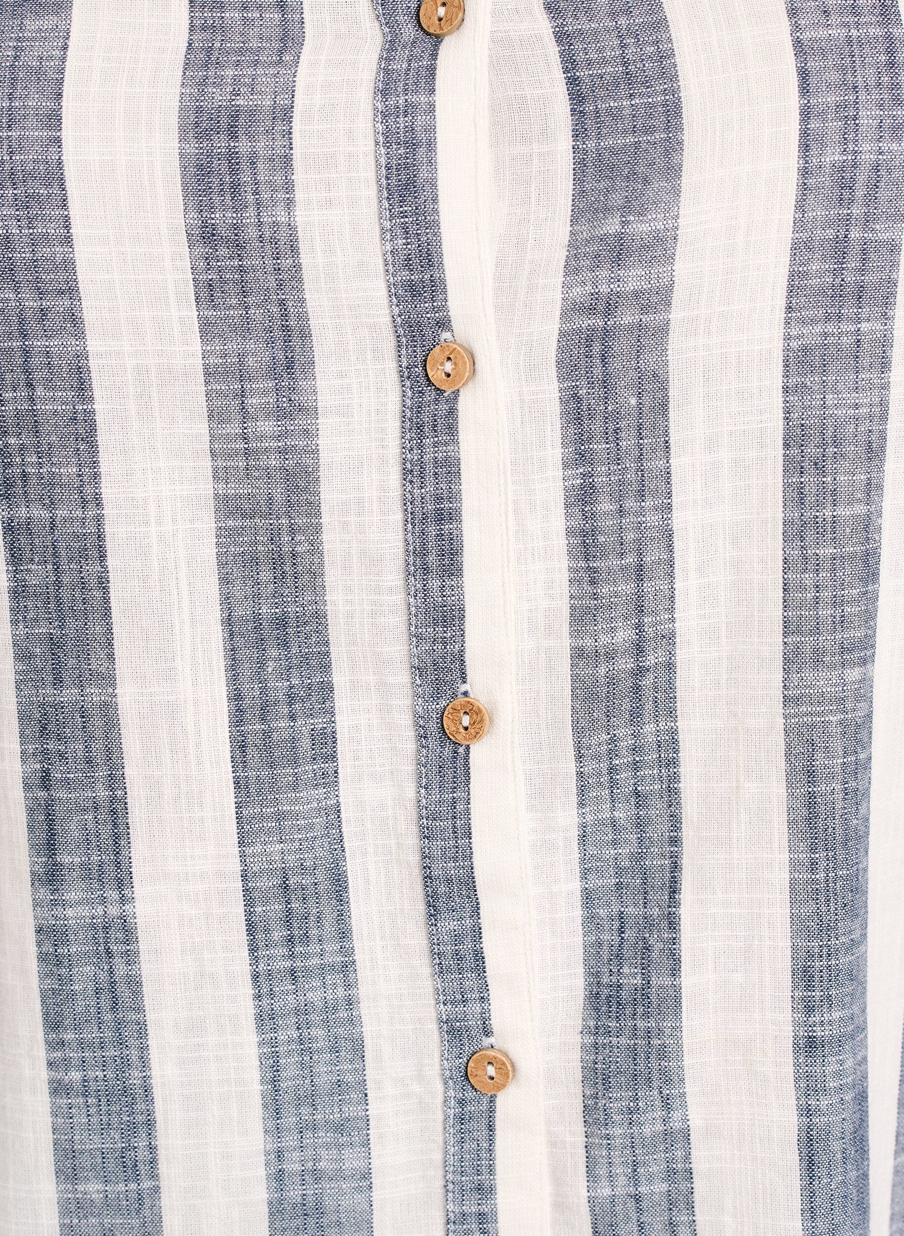 Zizzi Katoenen blouse met V-hals, Blauw, Packshot image number 2