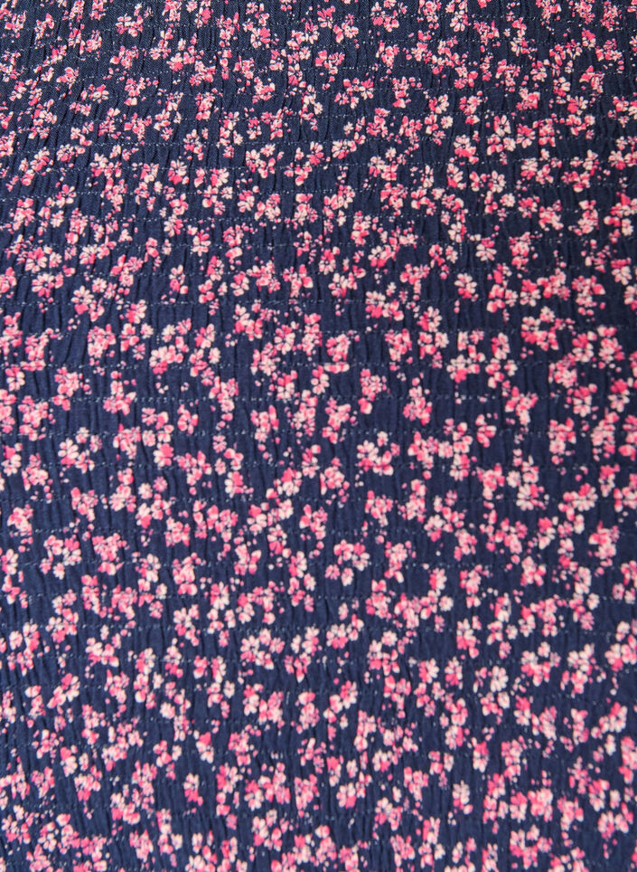 Blouse met gesmokte top en bloemenprint, Blauw, Packshot image number 2