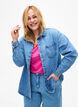 Soepelvallend denim overhemd met borstzak, Light blue denim, Model image number 0