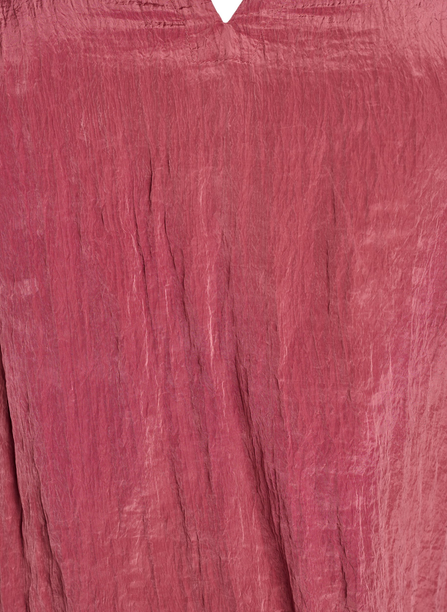 Zizzi Blouse met V-hals en gekreukte textuur, Roze, Packshot image number 2