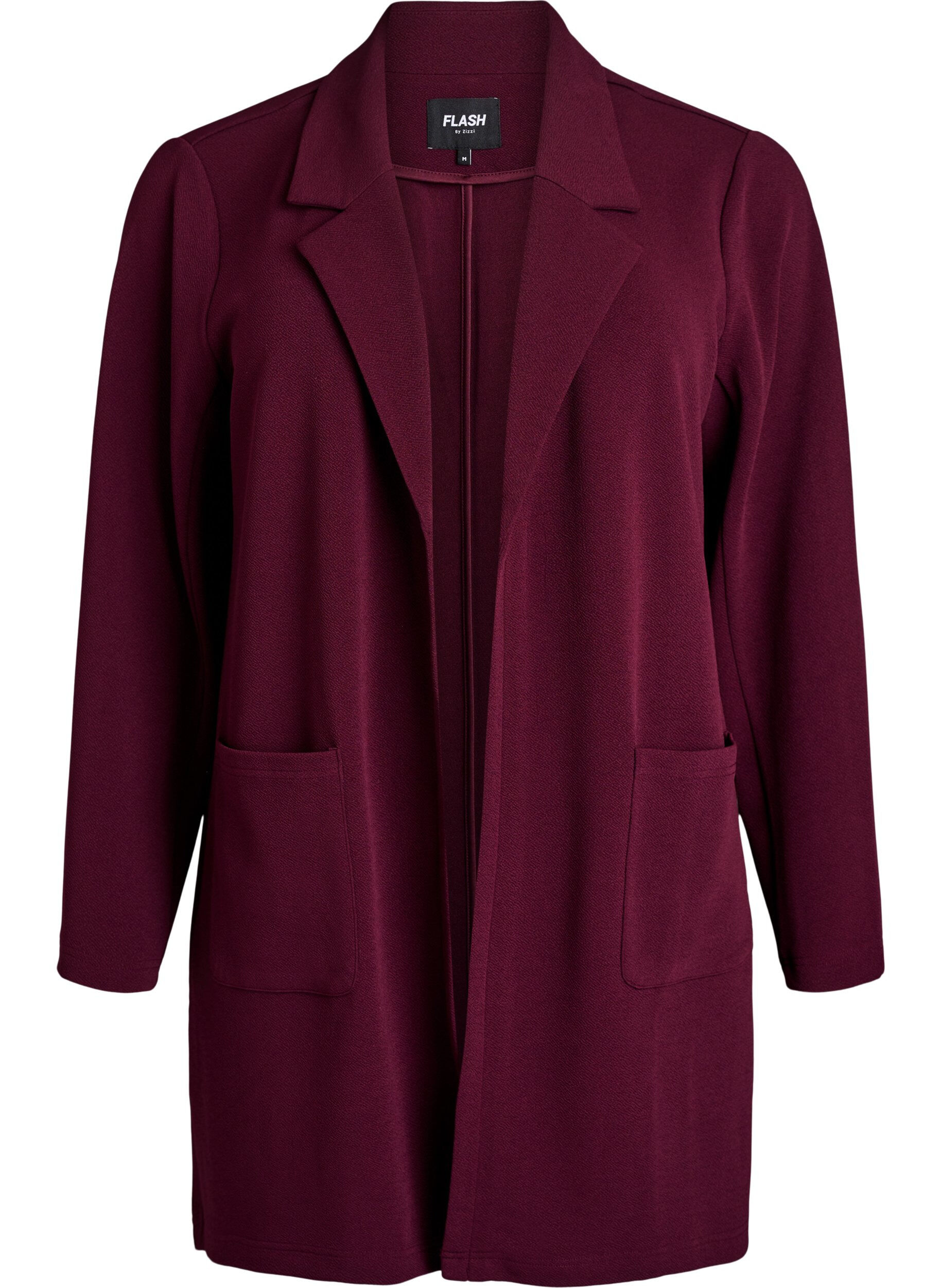 ZizziLange jas met zakken, Rood, Packshot image number 0