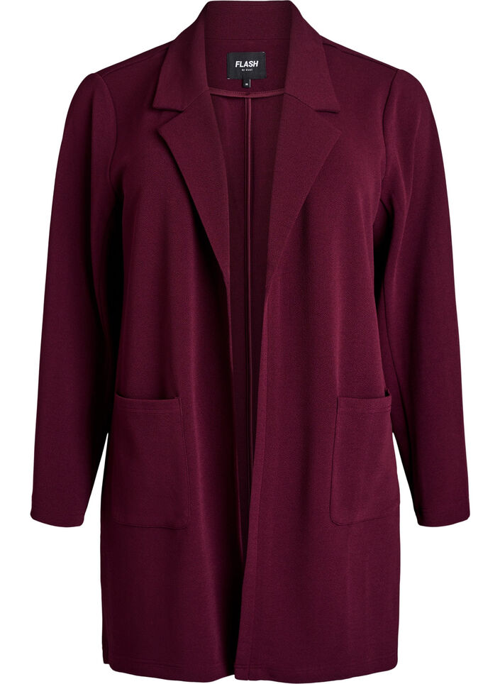 Lange jas met zakken, Rood, Packshot image number 0