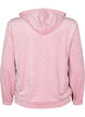 Velour cardigan met capuchon en zakken, Roze, Packshot image number 1