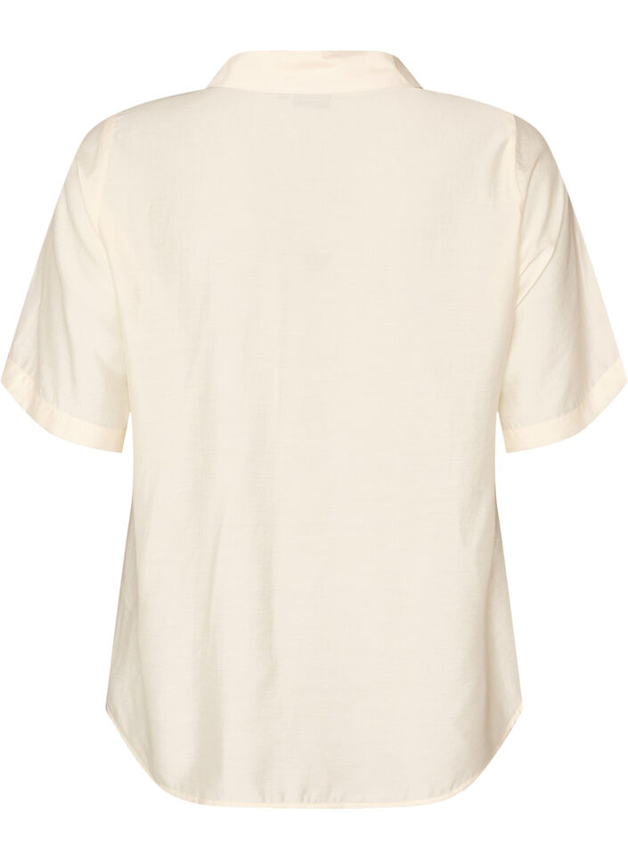 Blouse met ellebooglange mouwen en bloemenaccenten, Beige, Packshot image number 1