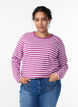 Gestreepte blouse met lange mouwen, Paars, Model image number 0