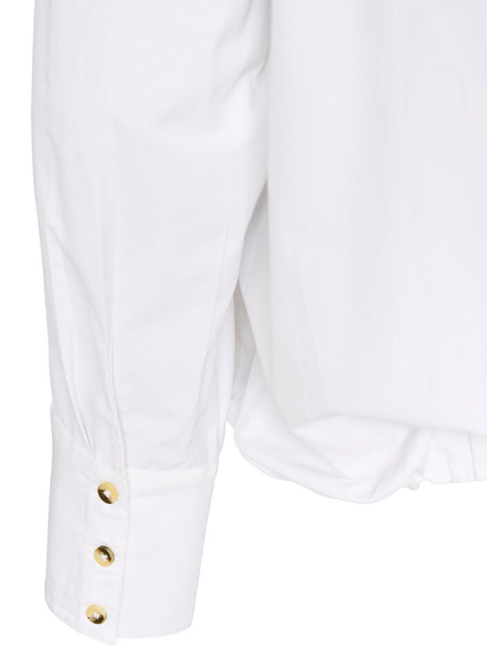 Shirt met borstzak en ballonvorm, Wit, Packshot image number 3