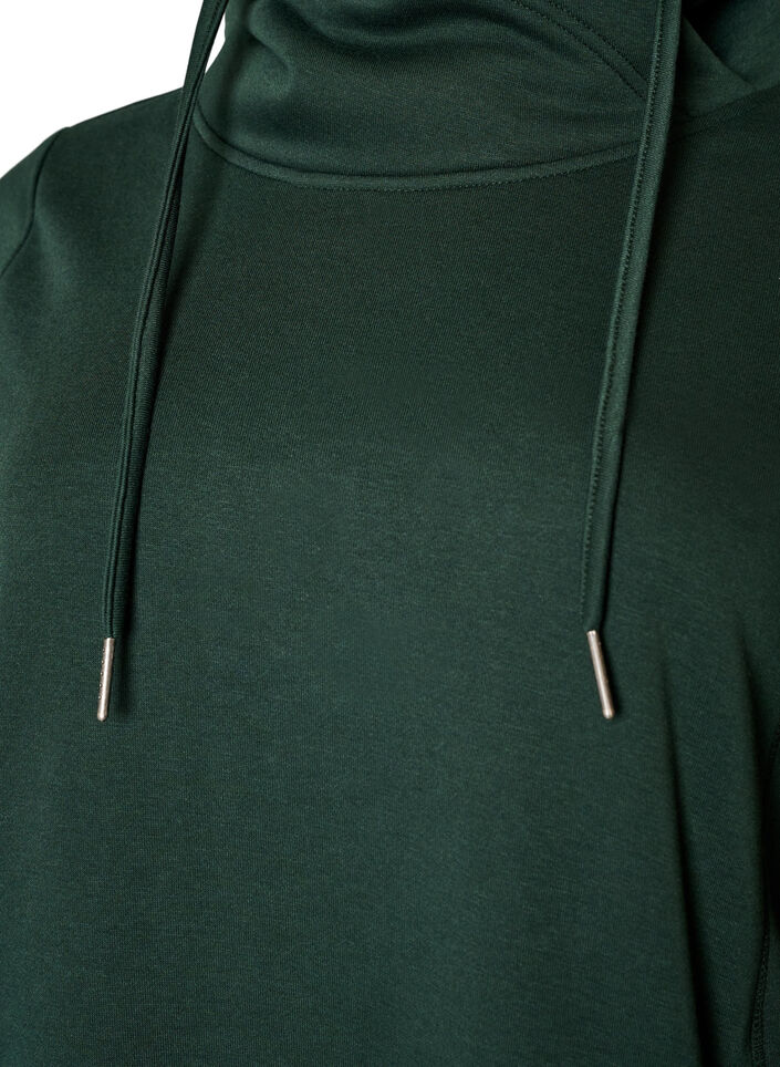 Sweatshirt met hoge kraag en zakken, Groen, Packshot image number 2