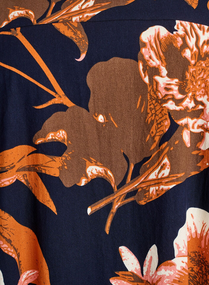 Korte katoenen jurk met een elastische zoom en lange mouwen, Zwart, Packshot image number 2