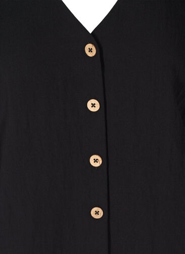 Viscose blouse met knopen en v-hals, Black, Packshot image number 2