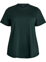Basic katoenen T-shirt met ronde hals, Groen