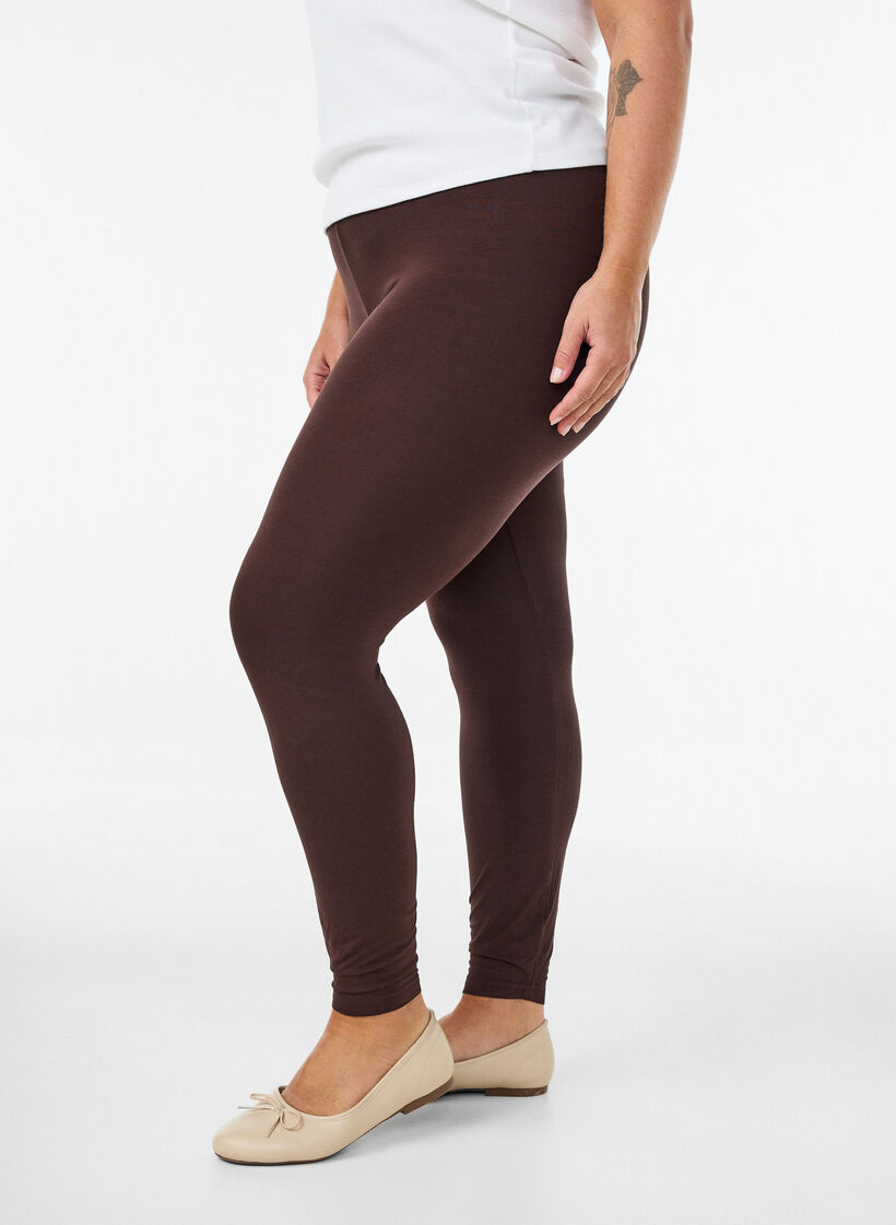 Basic legging in viscose, Bruin, Model image number 0