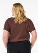 Basis T-shirt van katoen met een V-hals, Bruin, Model image number 2