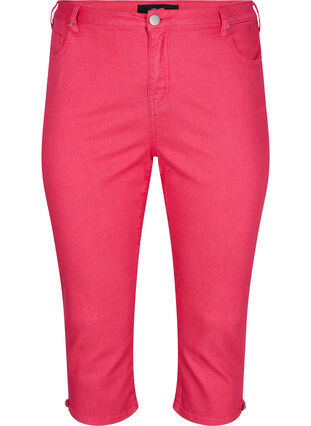 Nauwsluitende 3/4 broek met rits, Pink, Packshot image number 0
