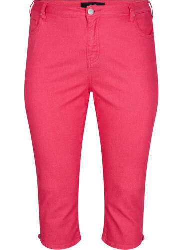 Nauwsluitende 3/4 broek met rits, Pink, Packshot image number 0