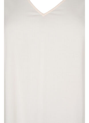 Gebloemde viscose jurk met korte mouwen, Off White Flower, Packshot image number 2