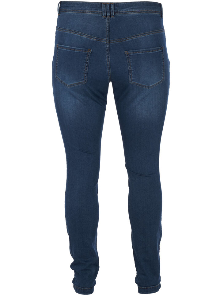 Extra slim fit Amy jeans met hoge taille, Blauw, Packshot image number 1