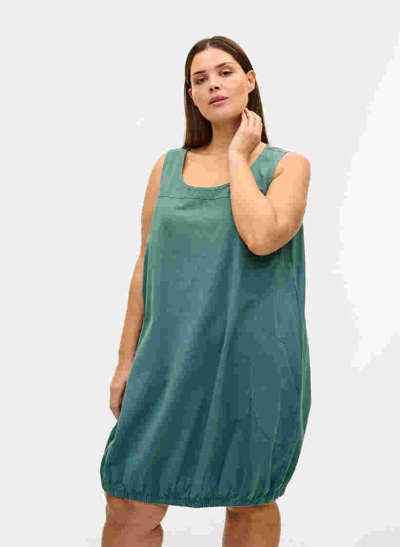 Mouwloze katoenen jurk, Sea Pine, Model image number 0