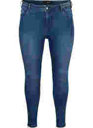 Cropped Amy jeans met rits, Dark blue denim
