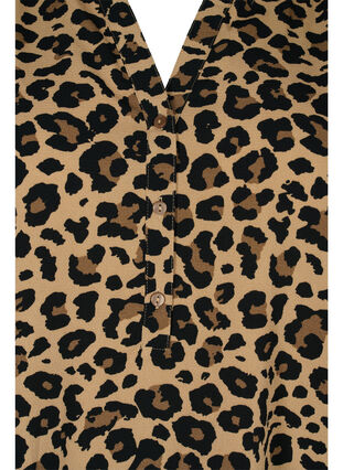 Blouse met lange mouwen, bloemenprint en v-hals, Leopard, Packshot image number 2