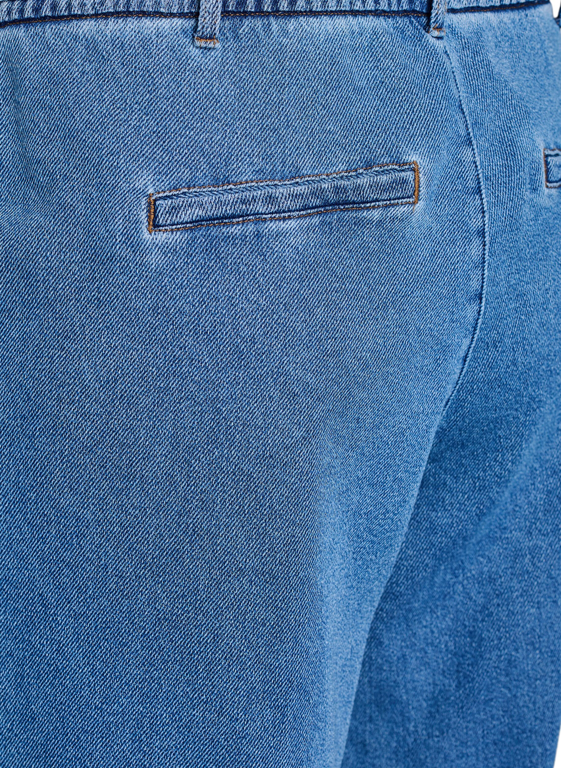 Zizzi Losse pasvorm jeans met een elastische tailleband en een trekkoord, Blauw, Packshot image number 3