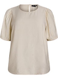Viscose blouse met 1/2 mouwen, Beige