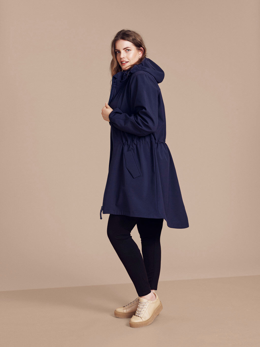 Zizzi Softshell jas met capuchon, Night Sky solid, Model image number 1