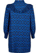 Lange viscose shirt met print en franjes, True blue w. Black, Packshot image number 1