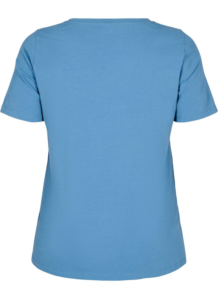 Effen basic T-shirt van katoen, Blauw, Packshot image number 1