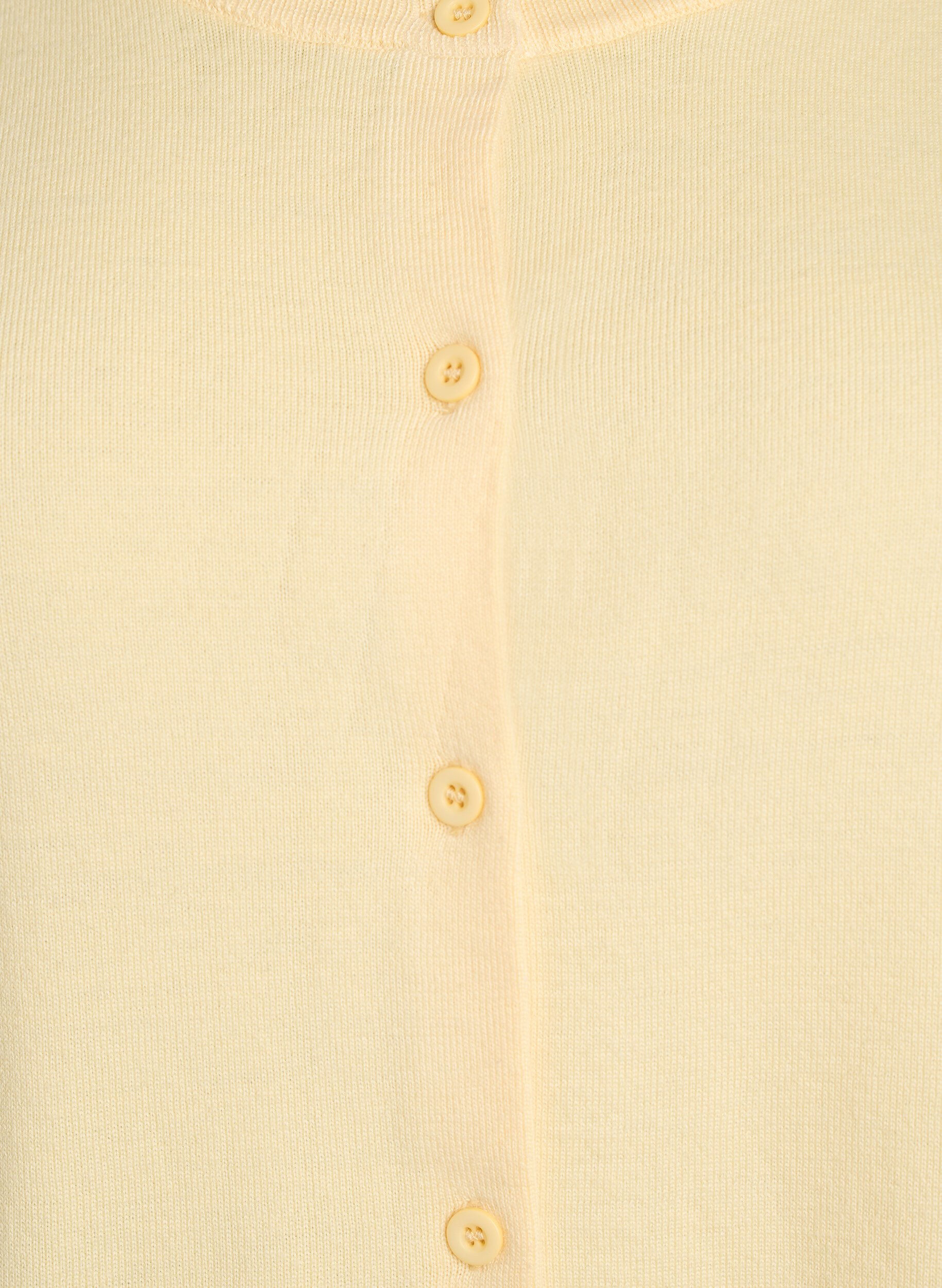 ZizziFijngebreide vest met ronde hals, Geel, Packshot image number 2